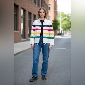 BRAETAN Five Point Glacier Park Stripe Canvas Chore Barn Jacket GVC M